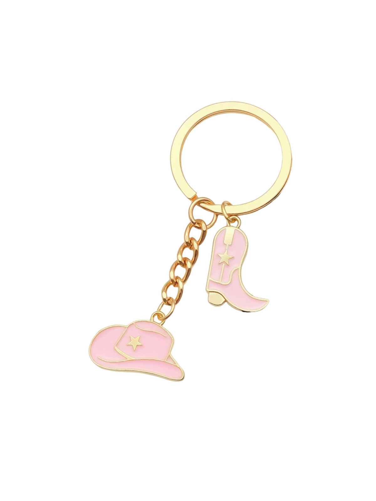 Cowgirl Boots Hat Keychain